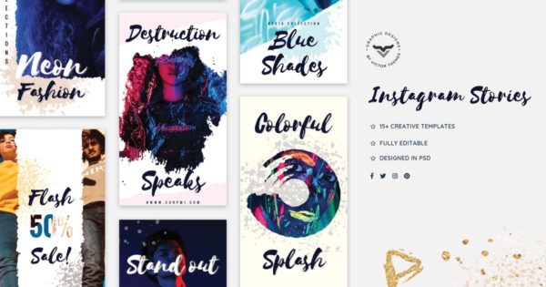 创意时尚社交媒体Instagram故事模板素材库精选