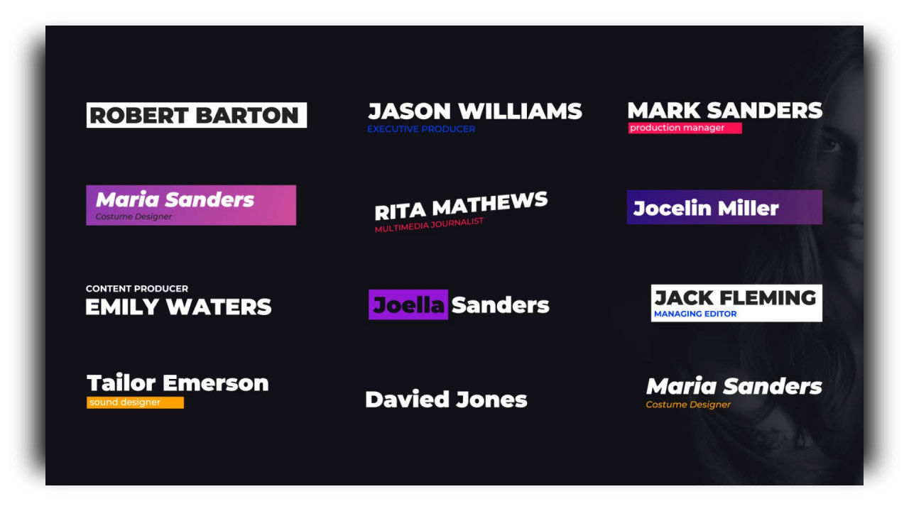 12个精美动画三分之二组合标题素材库精选AE模板