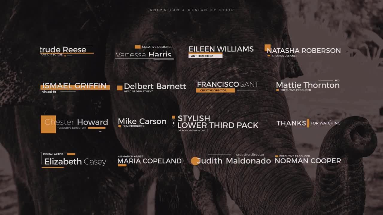 16个时尚较低的三分之二和全屏标题动画素材库精选AE模板