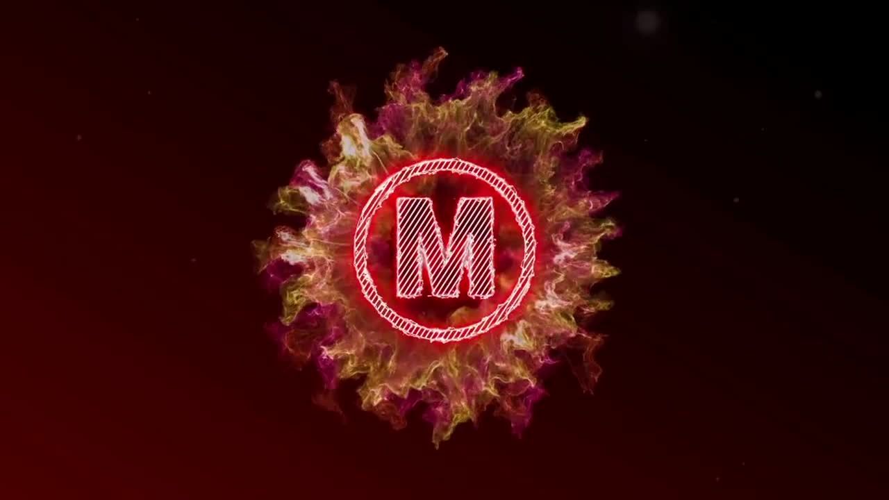 霓虹灯发光中心旋转logo动画素材库精选AE模板