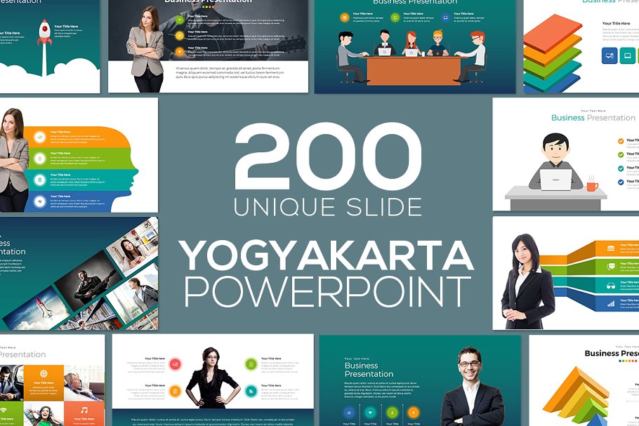 商务风格数据统计分析PPT幻灯片 Yogyakarta Powerpoint插图