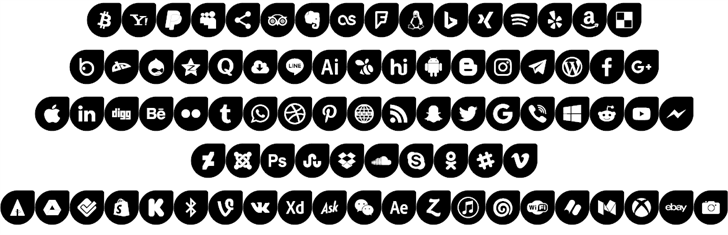 Icons Social Media 12 font插图2 Icons Social Media 12 font插图2