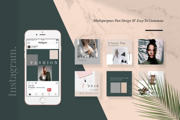 Instagram社交媒体文章贴图模板素材库精选 Roses – Instagram Post Template