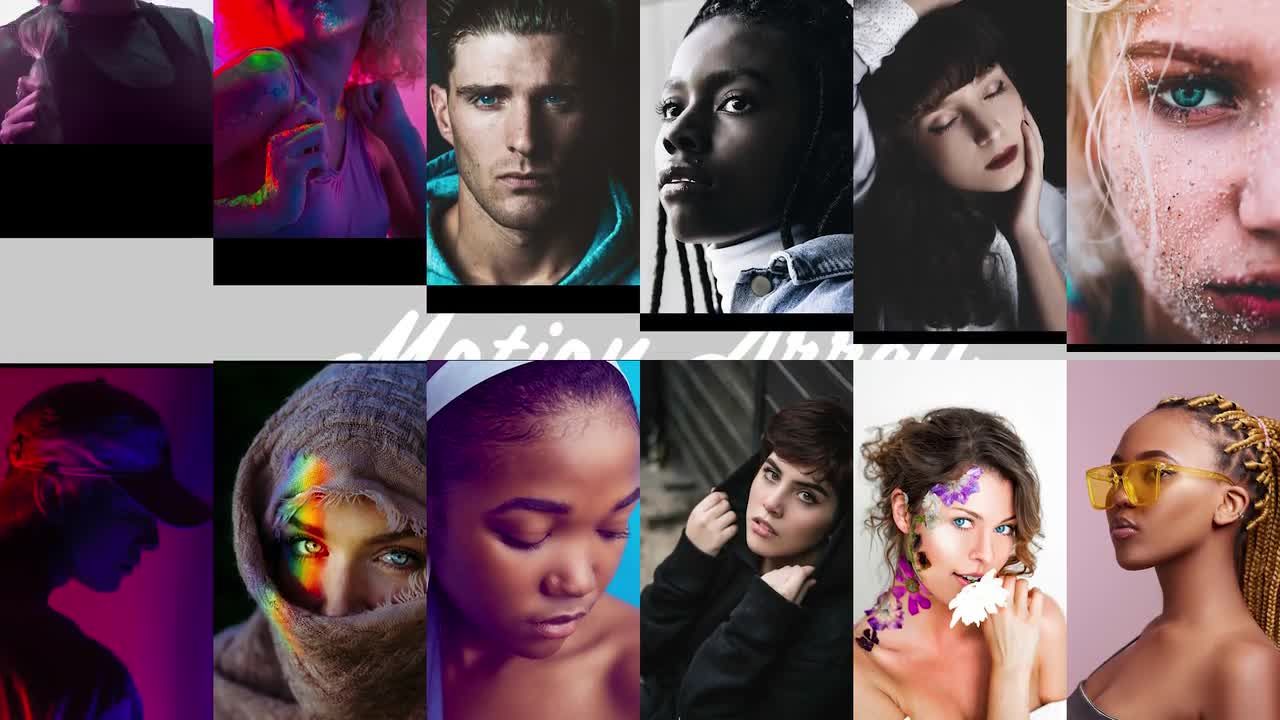 照片组合翻转logo展示素材库精选pr模板