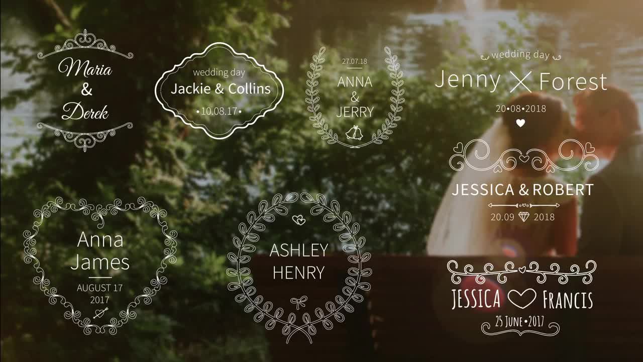 带有名称日期婚礼专用标题素材库精选AE模板