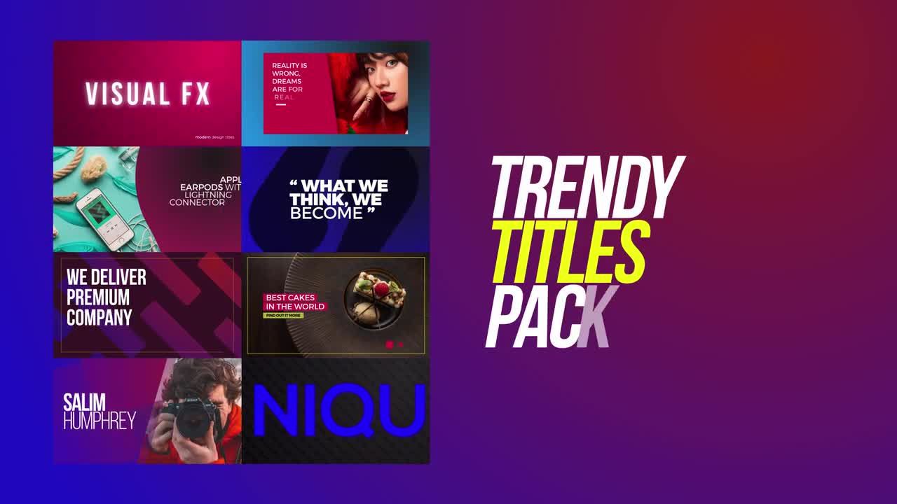 8个动态动画全屏时尚标题素材库精选AE模板