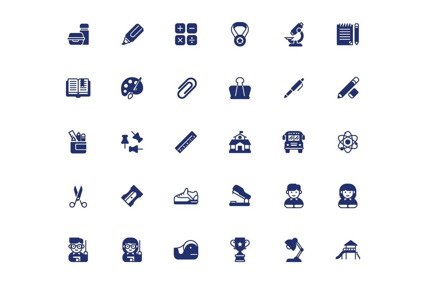 校园日教育主题字体图标素材 School Day (Glyph)插图(1)