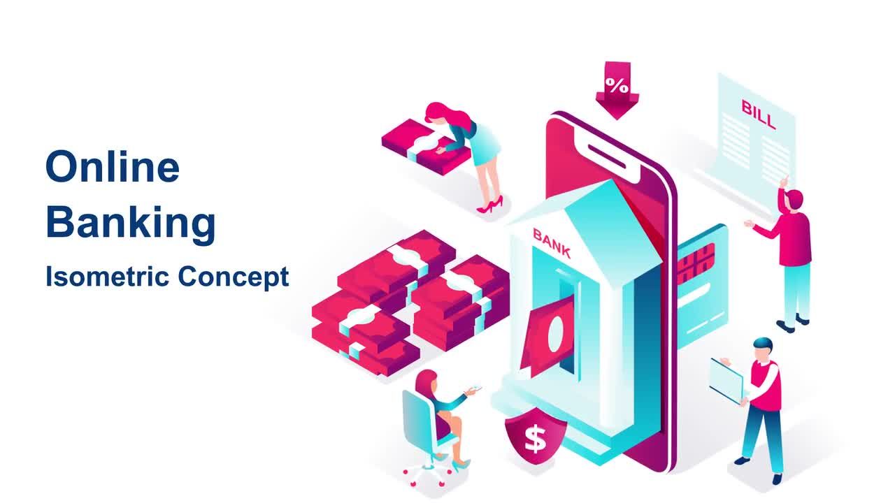 干净精巧创意的网上银行动画元素素材库精选AE模板