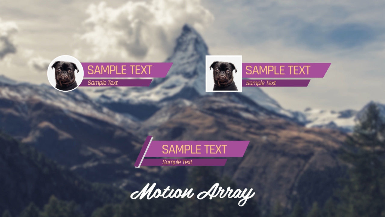 3个照片下三分之一标题素材库精选AE模板