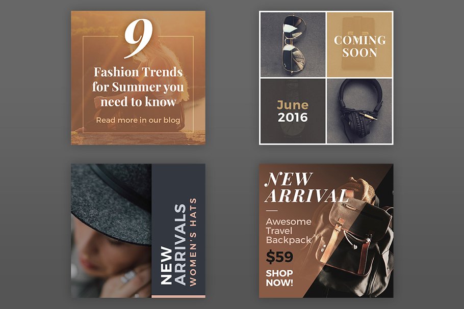 15个时尚北欧风横幅模板素材库精选(PSD) 15 Instagram Banner Templates (PSD)插图(3)