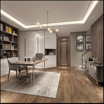 现代风格书房室内场景素材之家精选3D模型