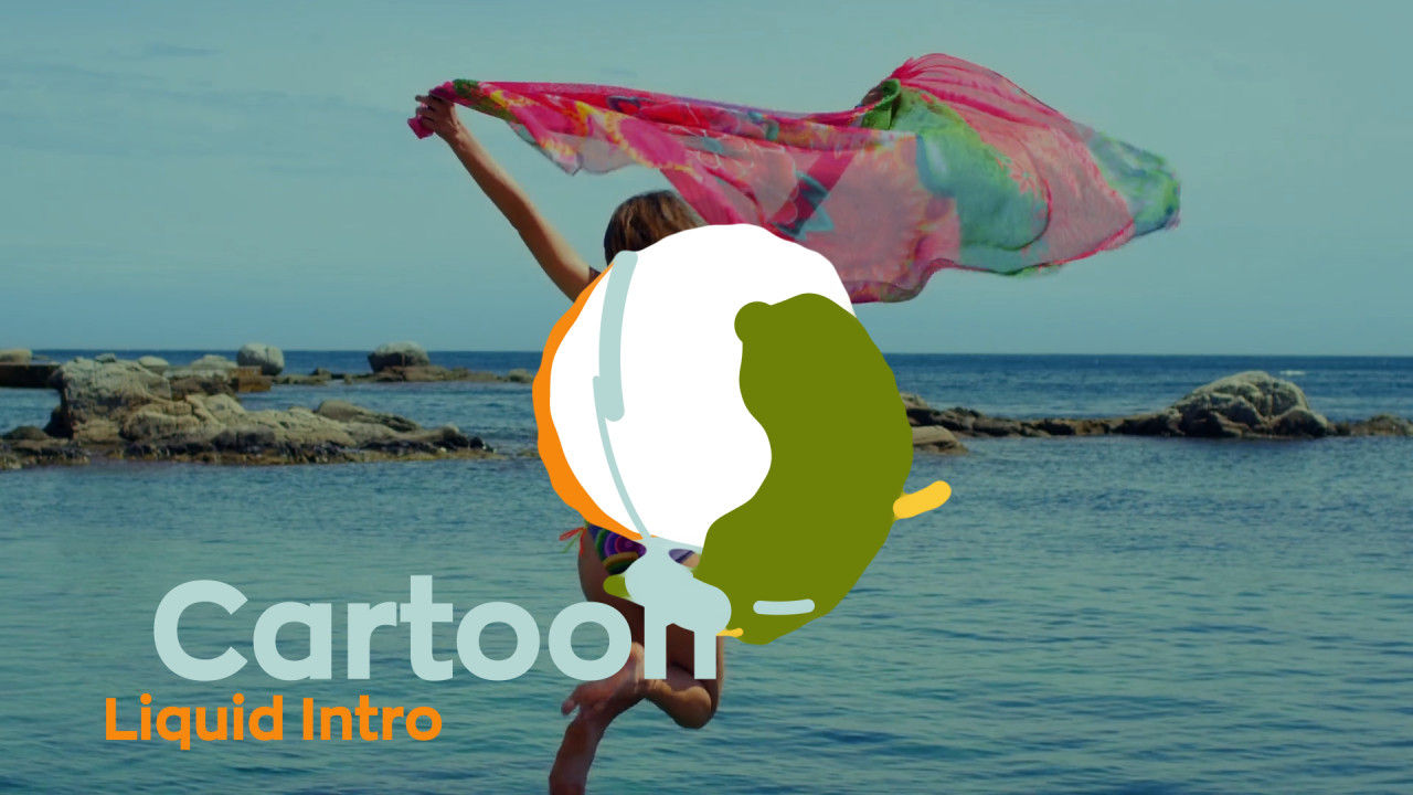 卡通液体效果logo展示动画素材库精选AE模板