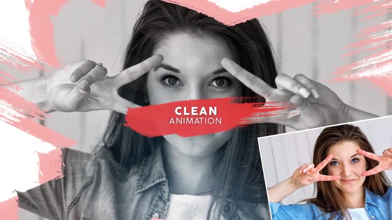 优雅的画笔照片幻灯片素材库精选AE模板