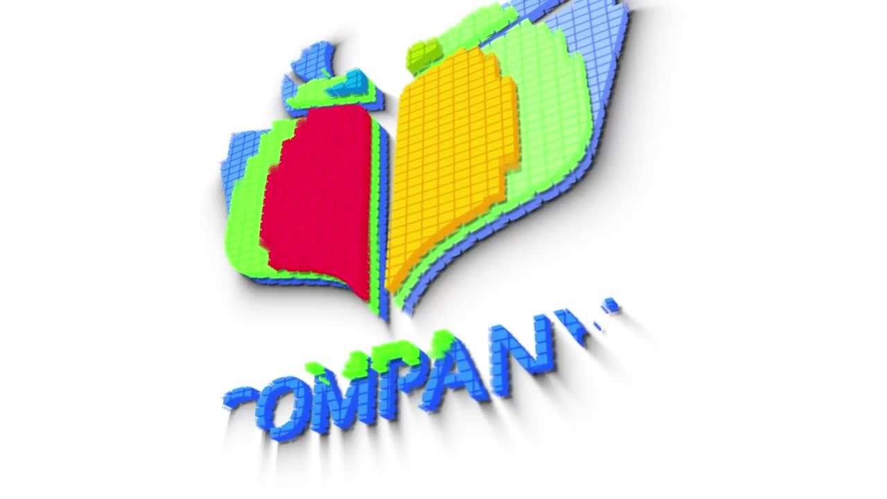 明亮简单的8位游戏图形风格显示徽标素材库精选AE模板