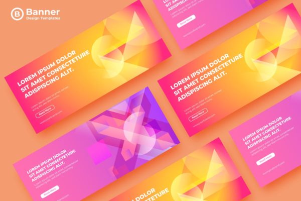 高端时尚的渐变配色广告Banner设计模板 SRTP Banners Template.08