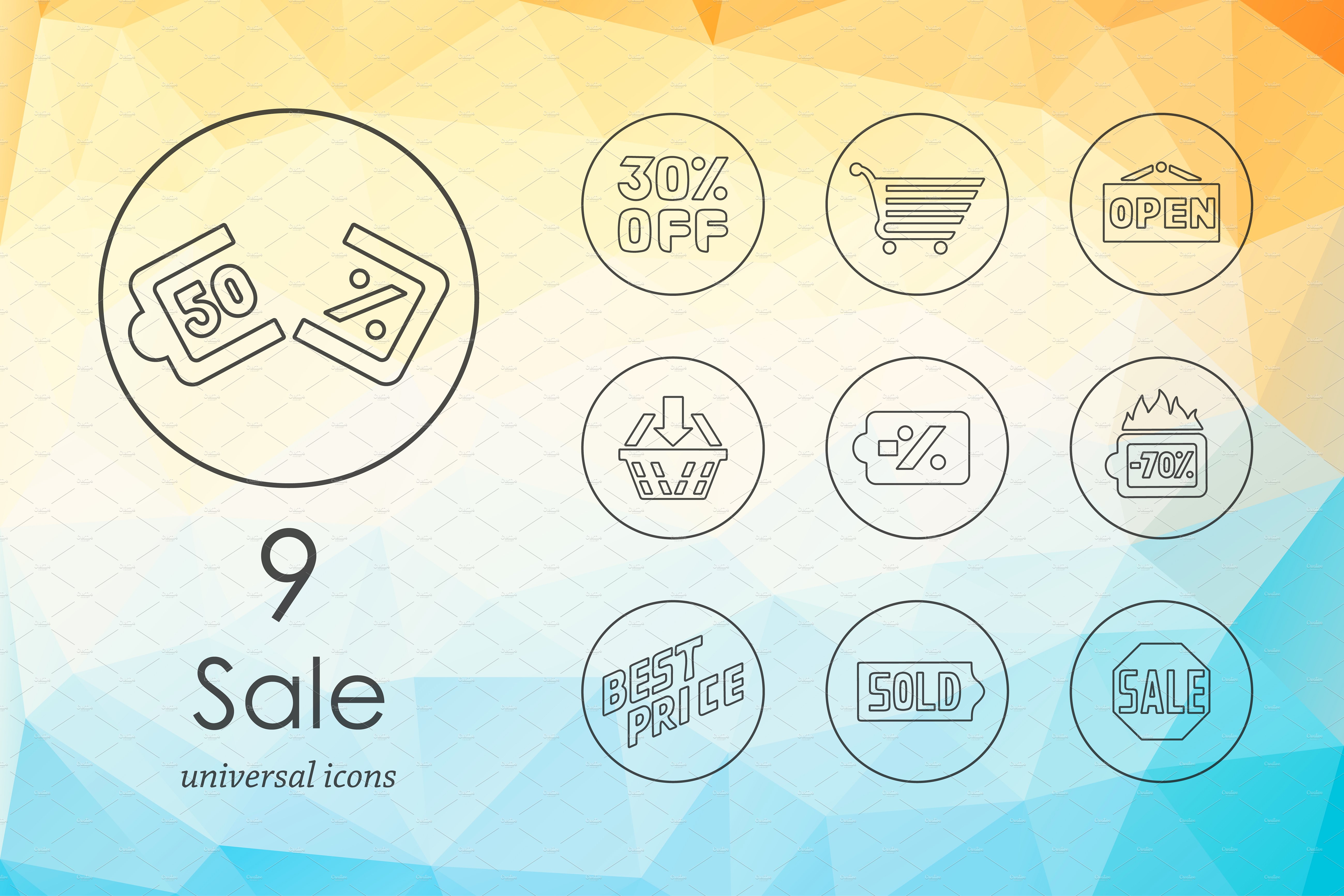 9枚促销主题图标 9 sale icons插图