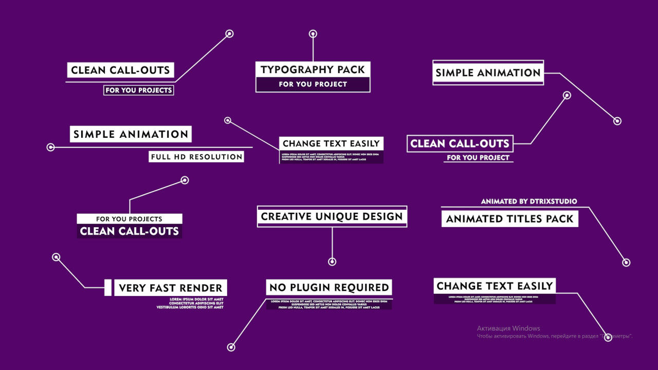 简洁清晰创意标注题素材库推荐PR模板