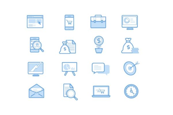 市场数据统计分析图标素材 Commerce Light Icons