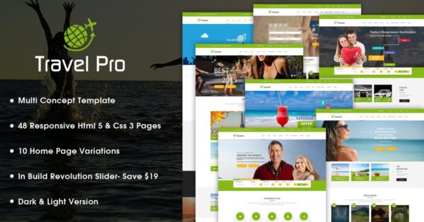 旅行旅游订票网站设计HTML模板素材库精选 Travel Pro – Tours and Travels Booking Template