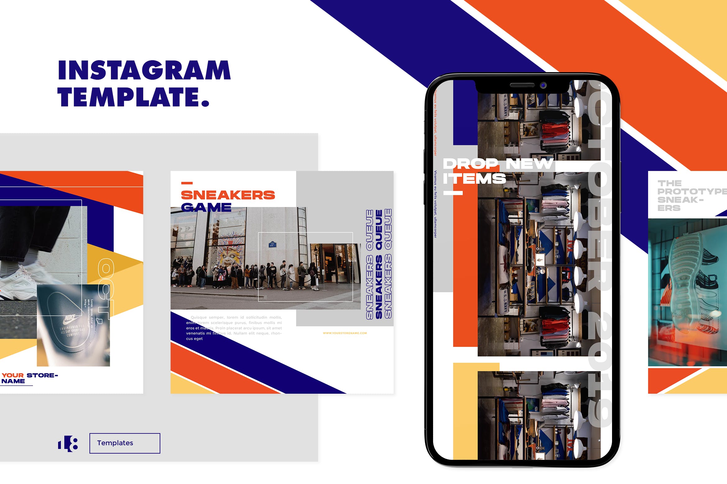 品牌故事社交推广Instagram平台设计模板素材库精选素材v2 Instagram Template vol.2插图