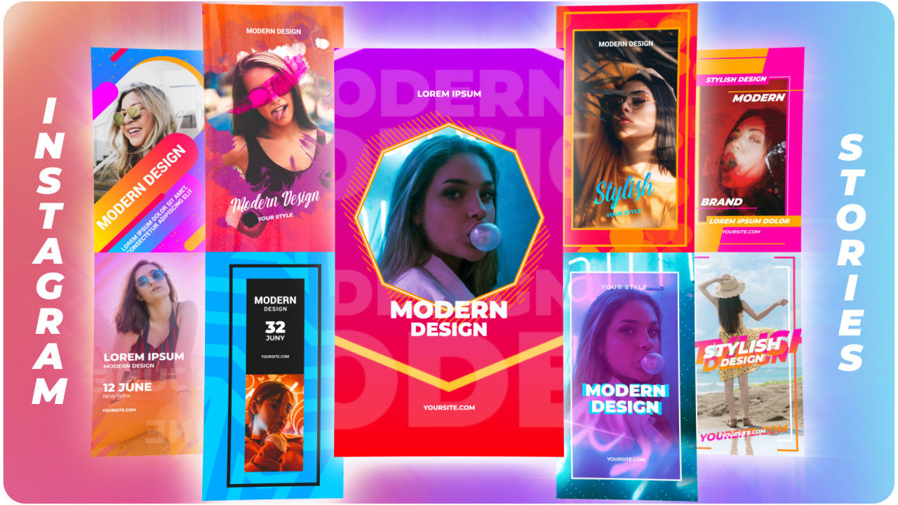 10个时尚设计的照片幻灯片展示素材库精选AE模板