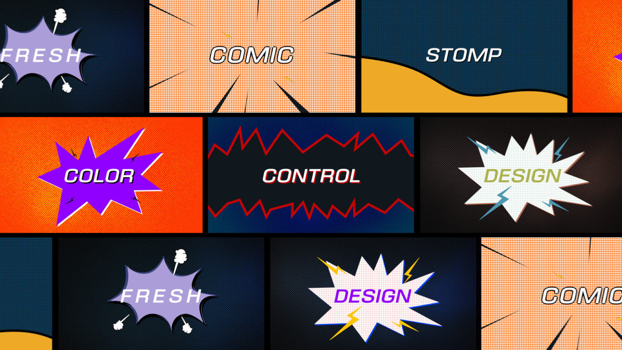 狂野设计漫画重踩素材库精选AE模板