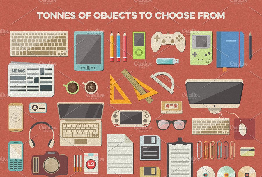 扁平设计风格巨无霸Banner素材库精选广告模板 Flat Hero Image Creator插图(1)