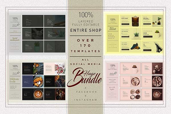 170+个社交媒体图片设计模板素材库精选合辑下载 1.82GB [psd]