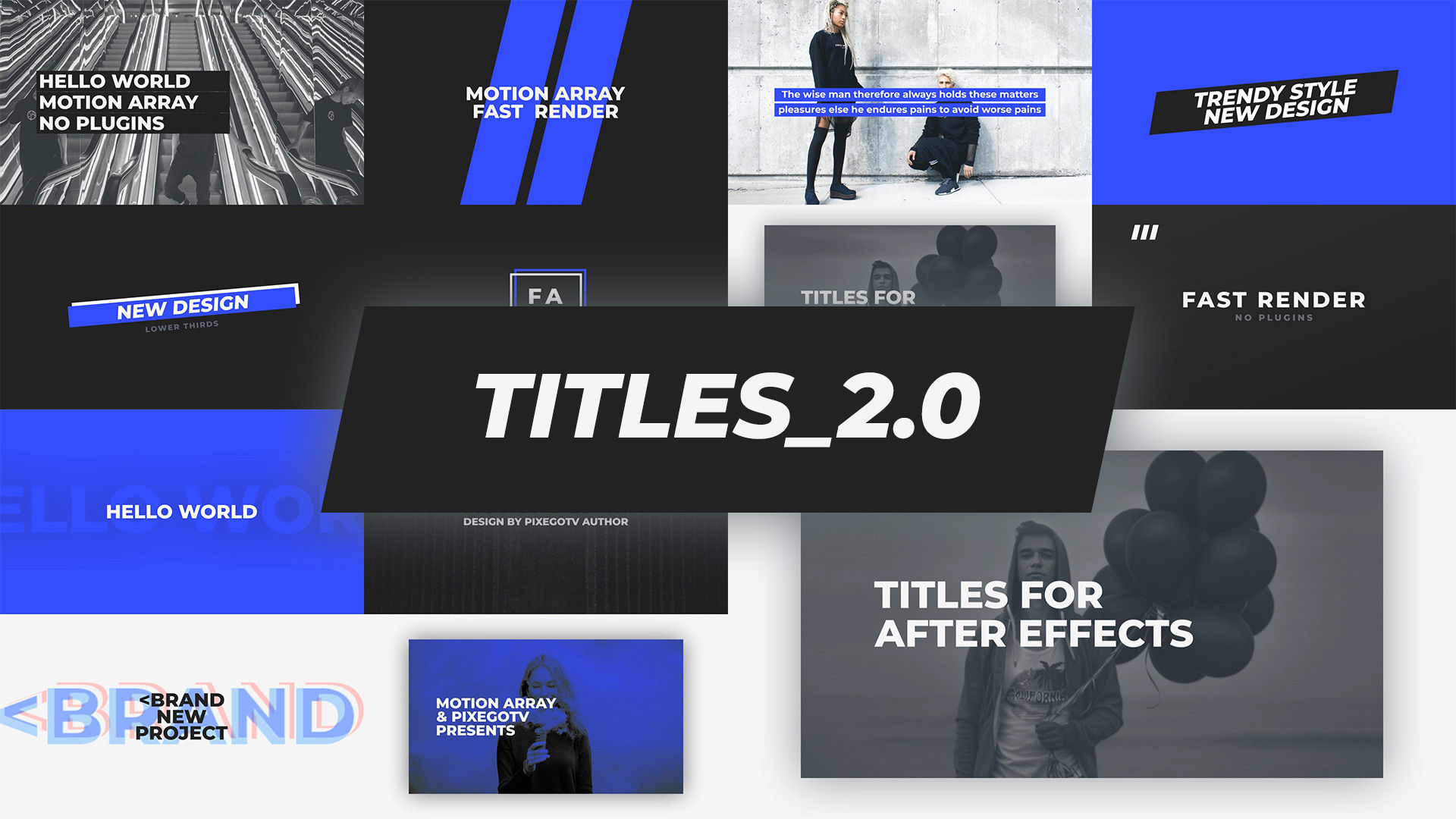 10个独特设计的动态动画全屏标题动画展示素材库精选AE模板