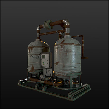 生锈旧的蒸汽机素材之家精选3D模型