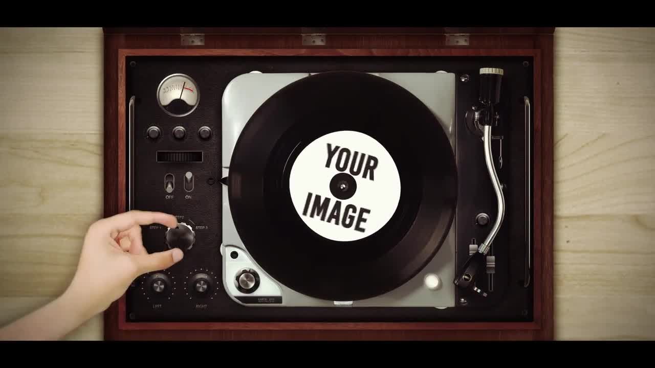 80年代复古黑胶唱片标志素材库精选AE模板