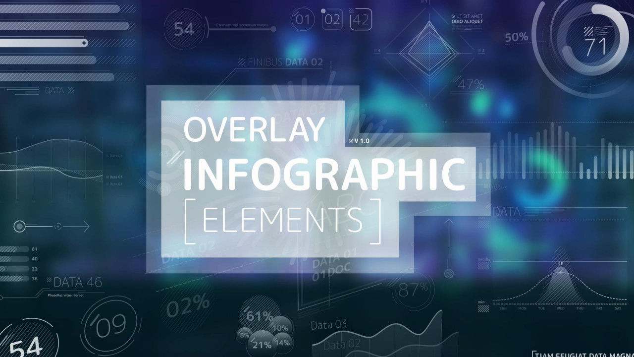 重叠图表元素素材库精选AE模板