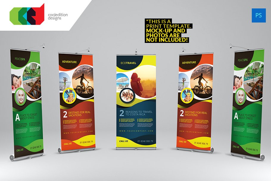 多用途易拉宝素材库精选广告模板3 Multipurpose Roll-Up Banner 3插图(2)