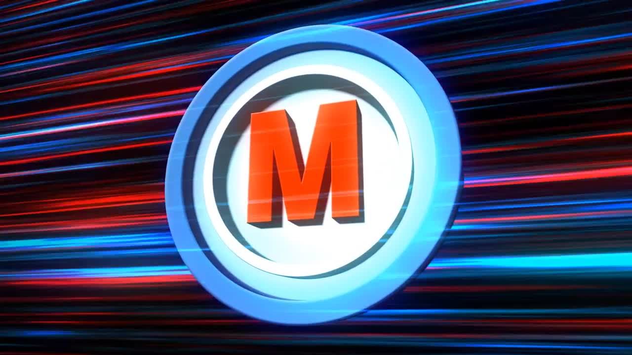 彩色条纹动画徽标素材库精选AE模板