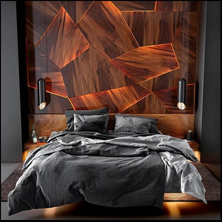 胡桃实木床素材之家精选3D模型