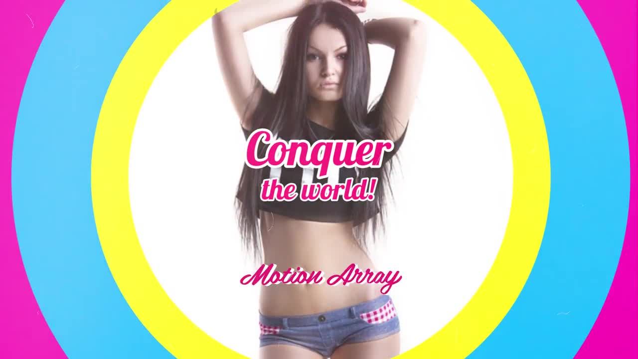 色彩鲜艳明亮的圆形图片过渡Pr模板