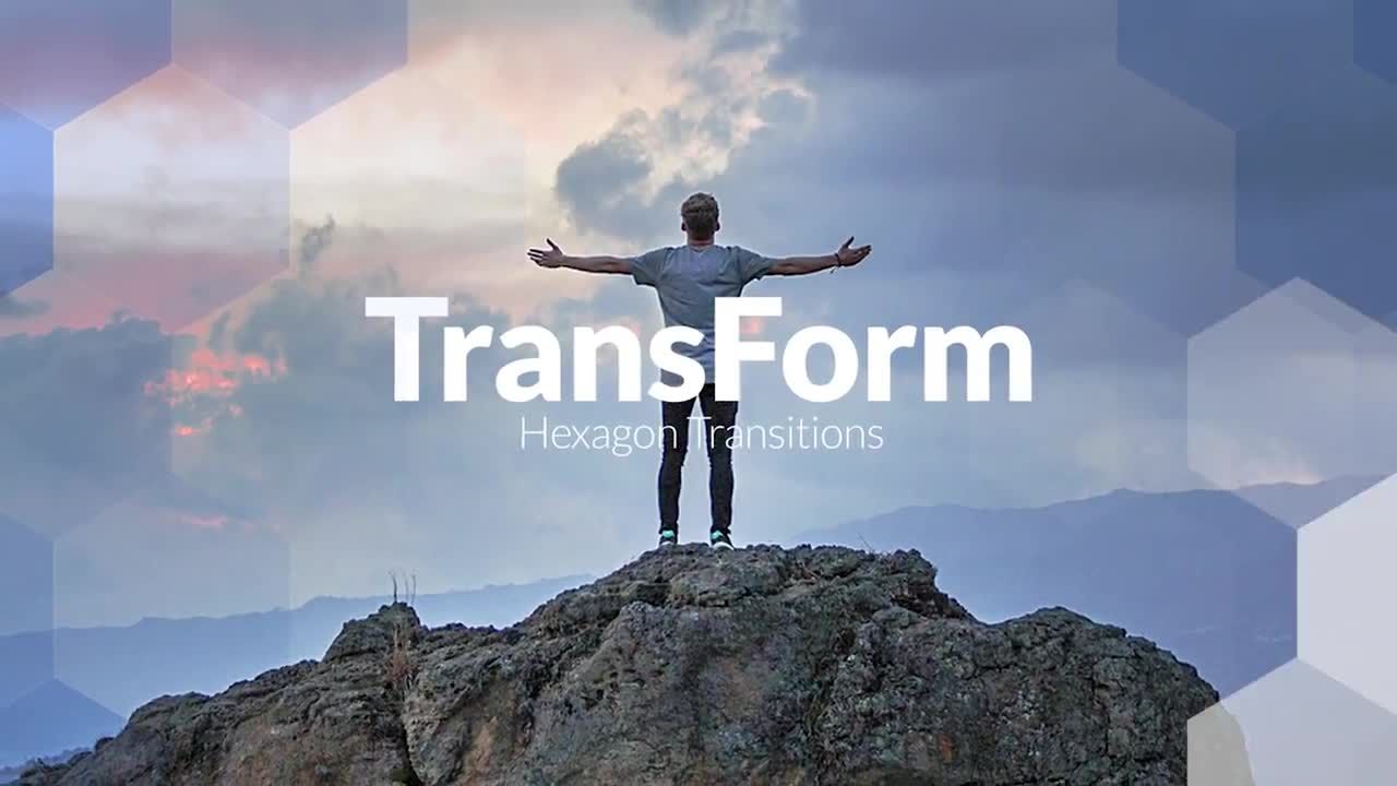 六角形转换过渡效果广告照片Pr模板