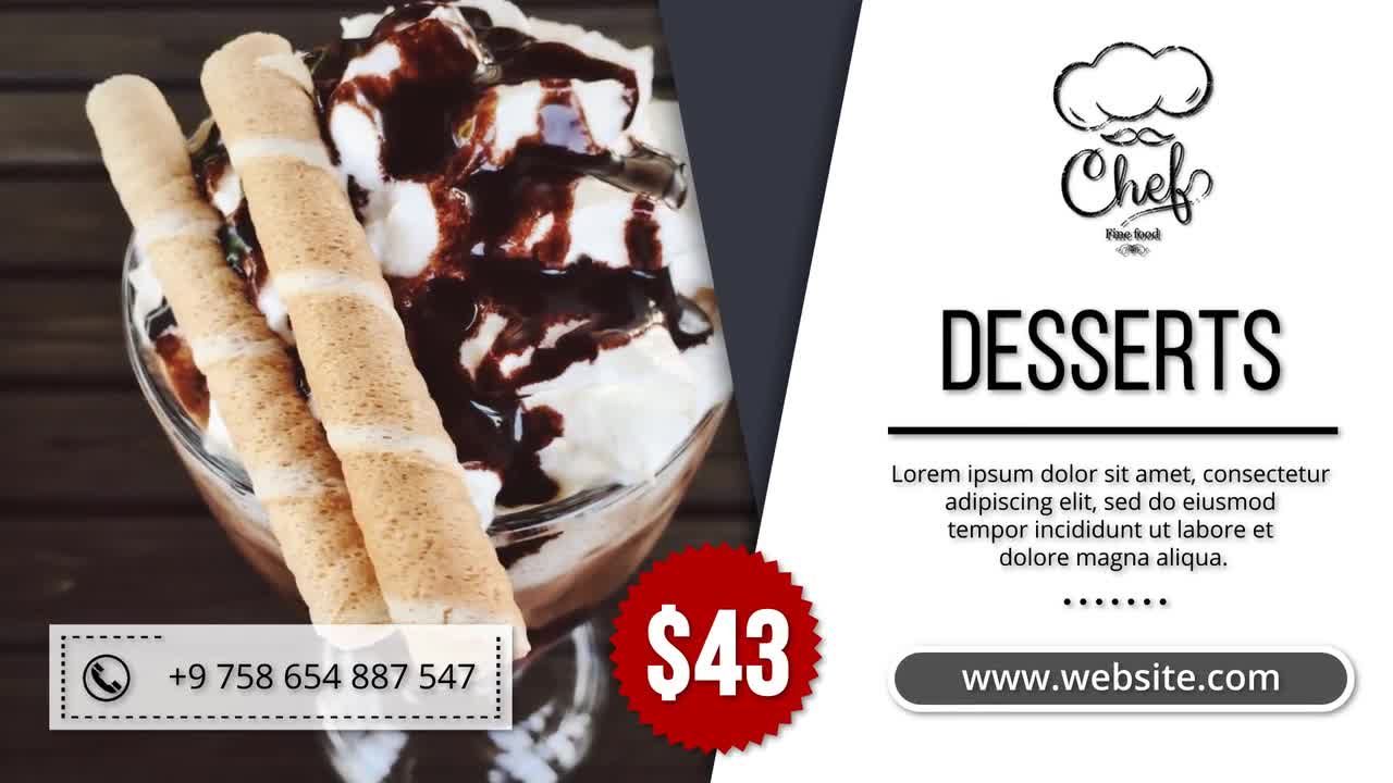 多汁的外观和优雅动画的餐厅文本动画素材库精选AE模板