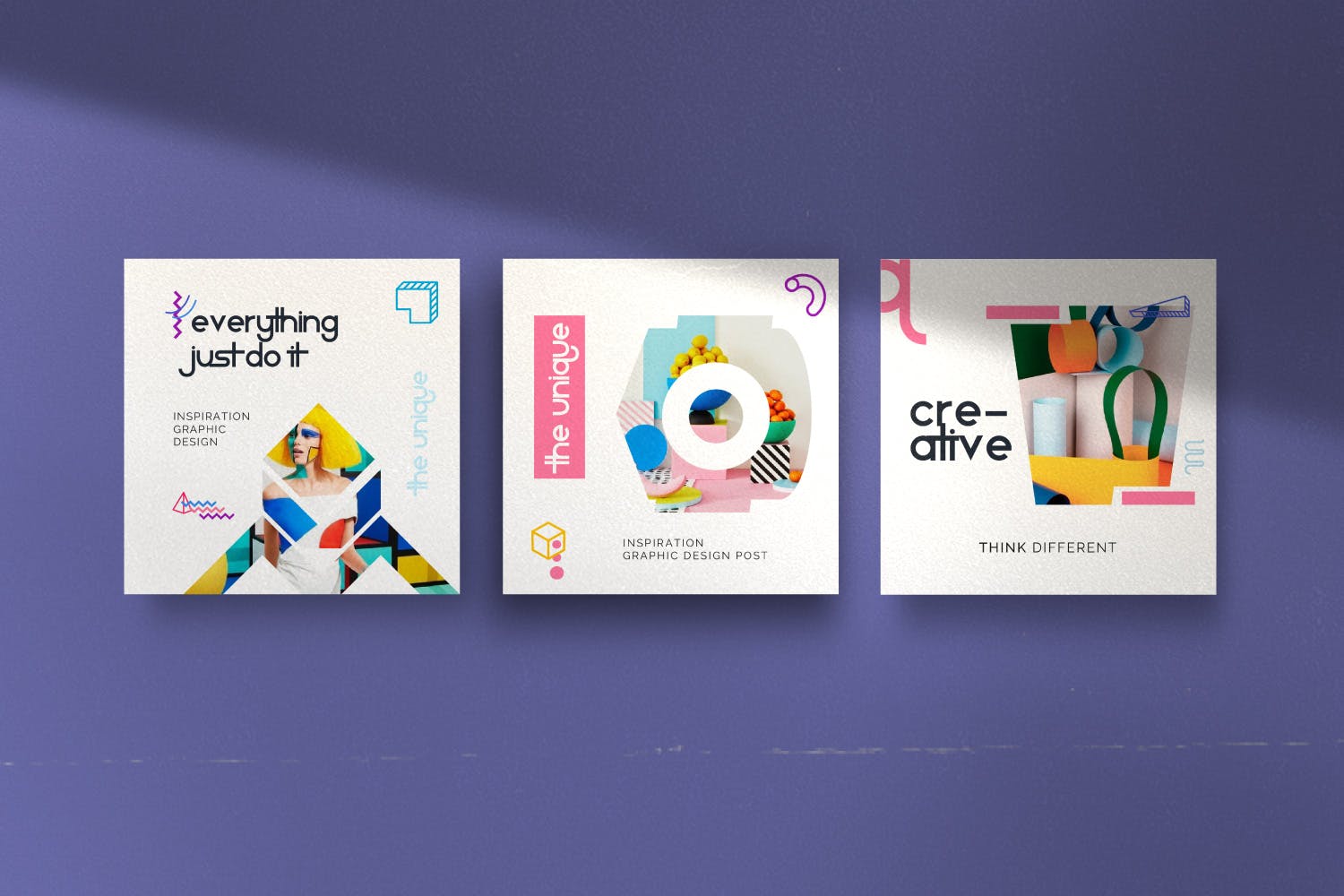 创意几何图形设计风格社交媒体素材包v2 Geometri – Pack 2 Social Media Kit Post+Stories插图(1)