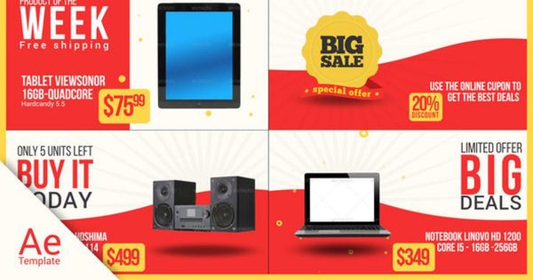 电子产品促销广告视频素材库精选AE模板 Big Sale