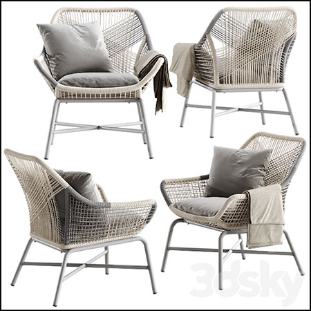 户外小号休闲藤编椅素材之家精选3D模型