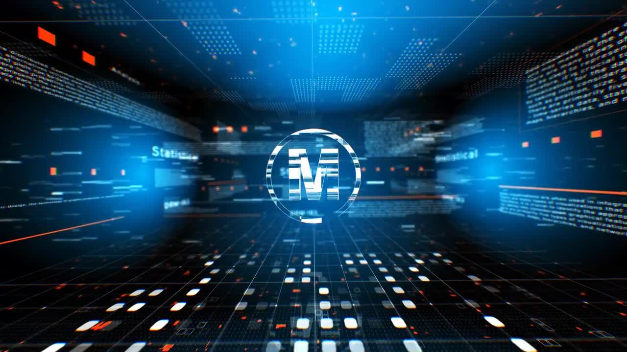 现代时尚创意的数字元素展示徽标素材库精选AE模板