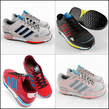 阿迪达斯zx750跑步运动鞋素材之家精选3D模型