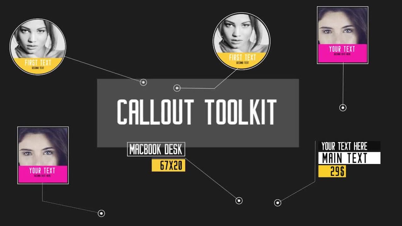 创意标注标题工具包素材库精选AE模板