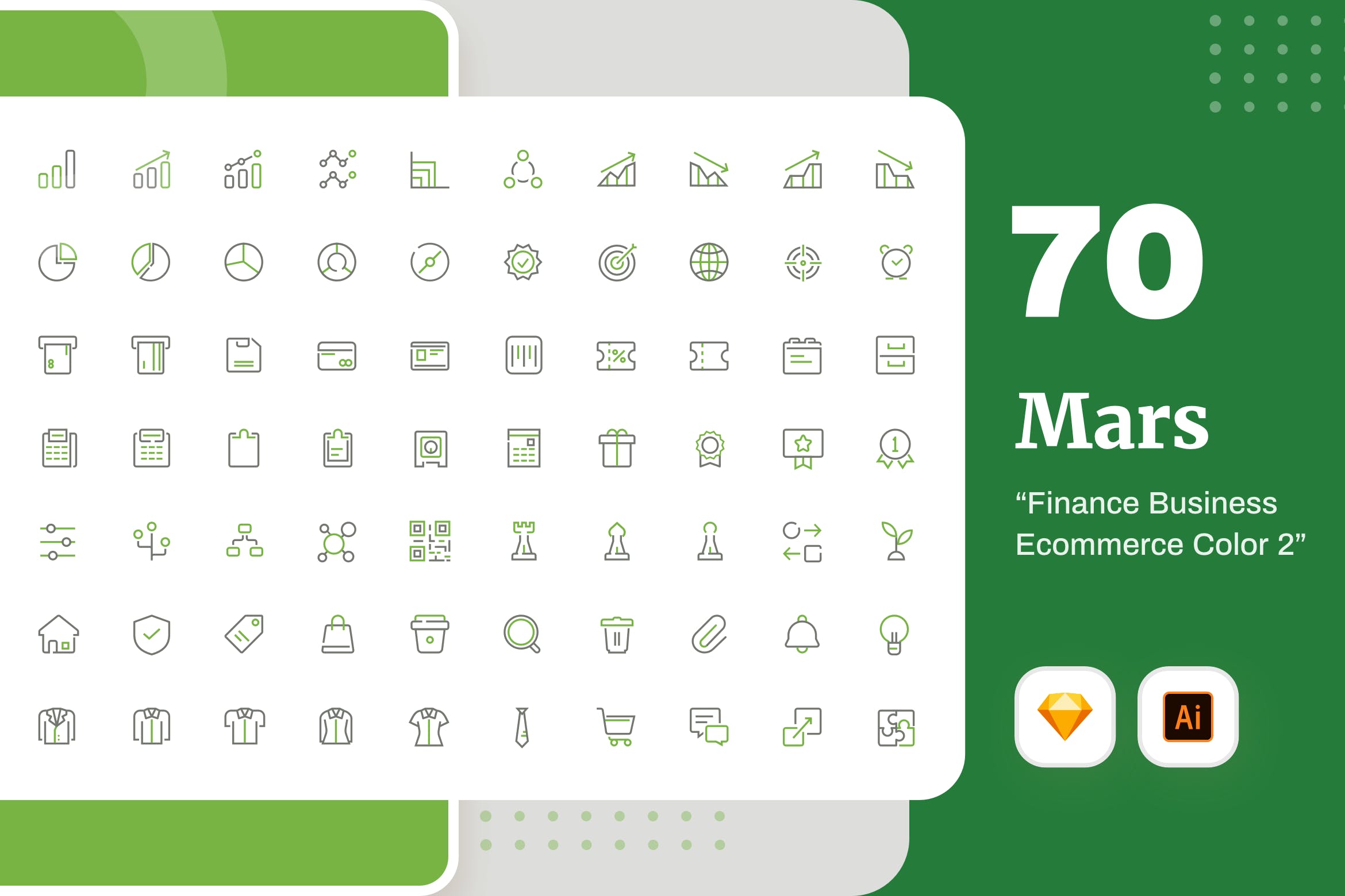 Mars系列-70枚互联网金融主题彩色矢量线性素材库精选图标素材包v2 Mars – Finance Business Ecommerce Color 2插图