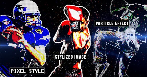 科幻像素粒子变形特效素材库精选AE模板 Particle Transform