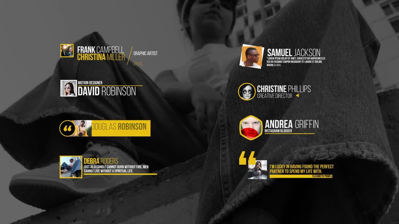 8个设计时尚的动画下三分之一图文标题素材库精选AE模板