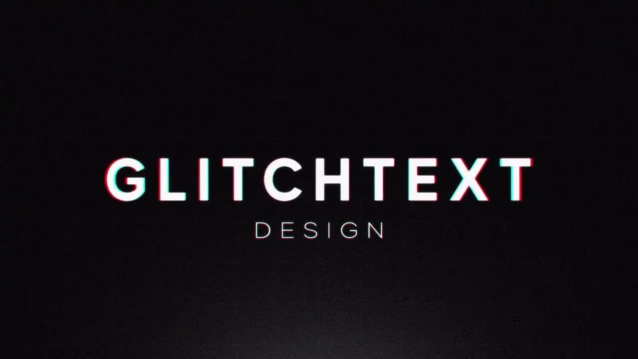 独特时尚创意的毛刺效果展示徽标素材库精选AE模板