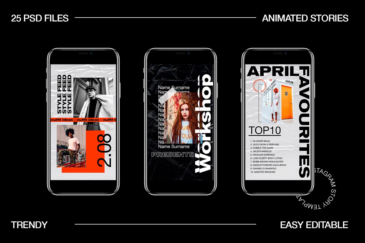 时尚动画Instagram社交媒体故事插图(8)