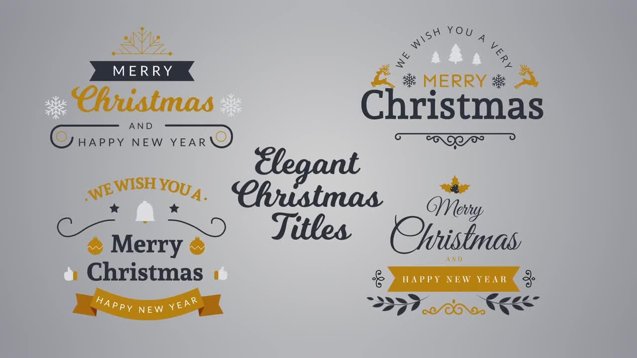 4个优雅的圣诞节标题动画素材库精选AE模板